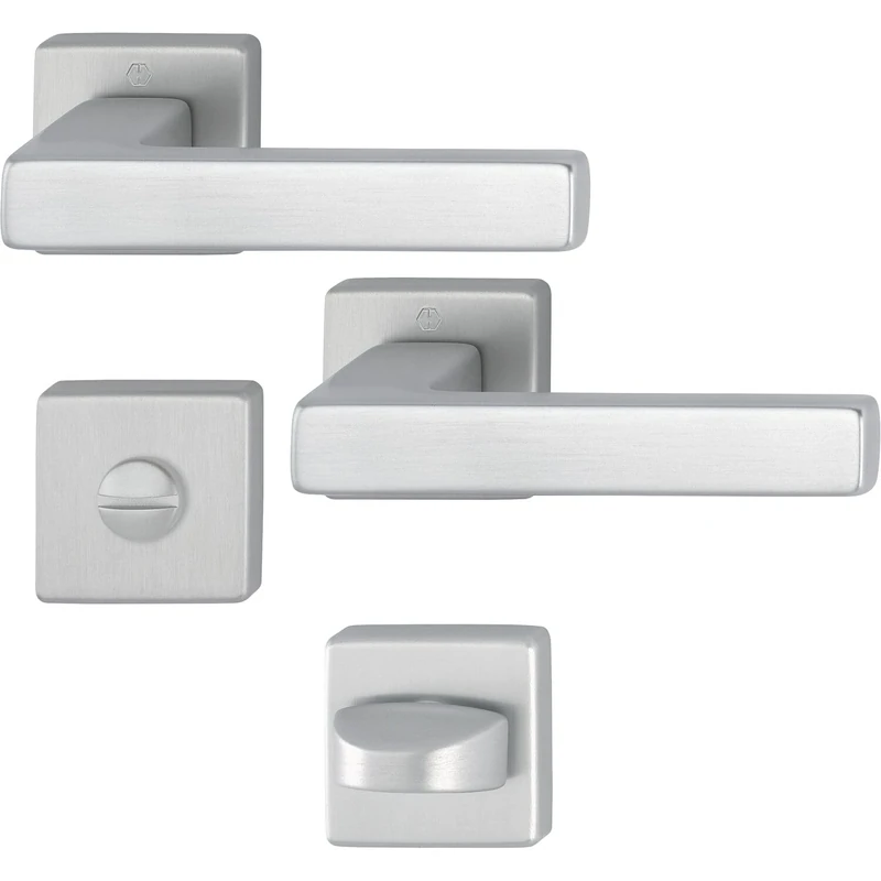 HOPPE Austin 11758235 Handle Set on Rosette Toilet Aluminium Matt Stainless Steel