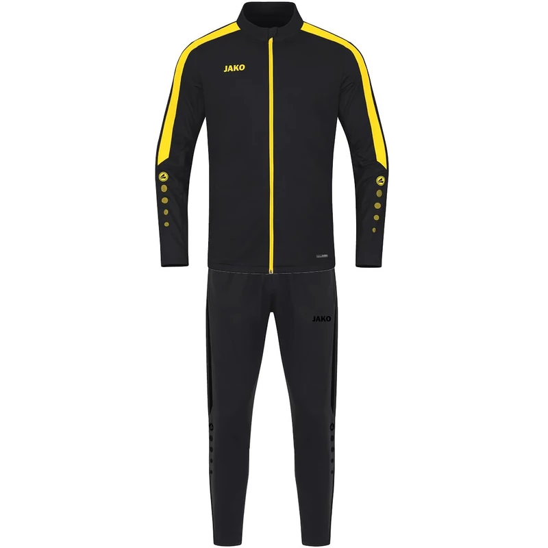 JAKO Polyester Power Tracksuit, Black/Citro, L