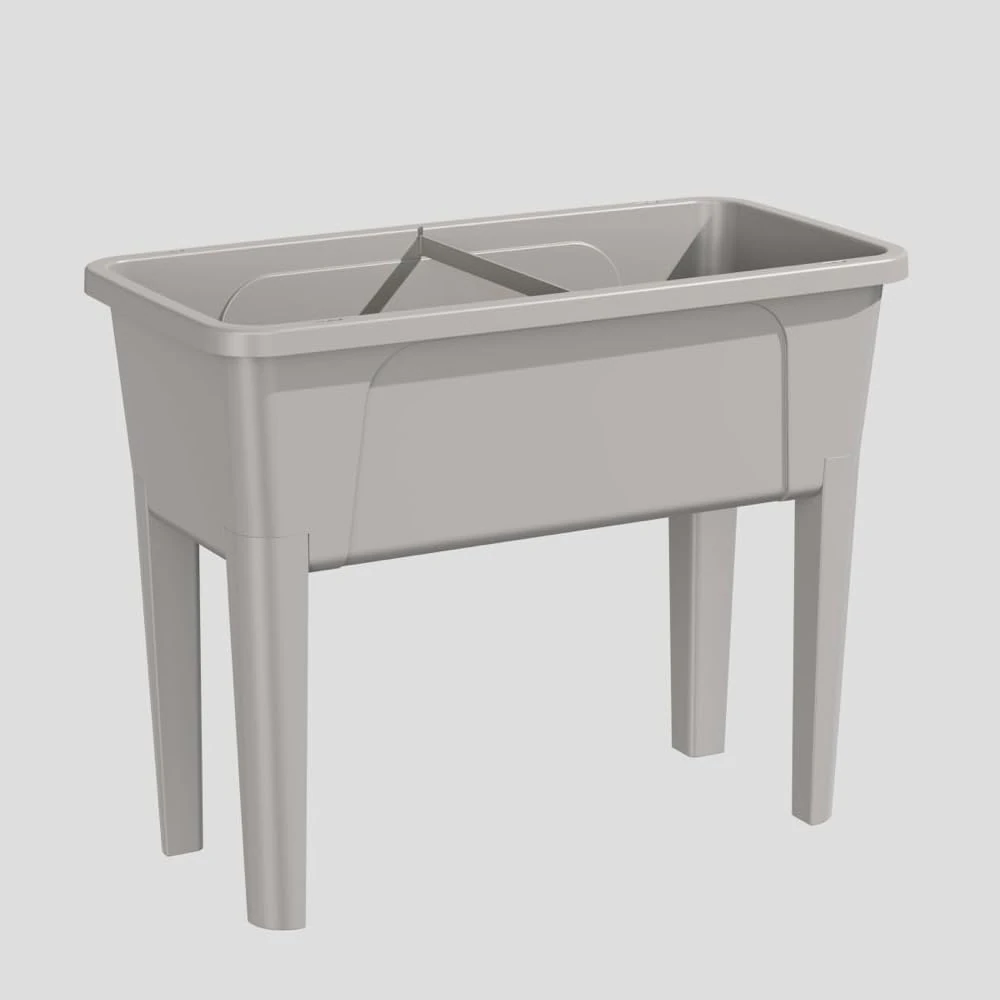 simpa XL Raised Bed Taupe Plastic 76cm Trough Planter Long Pot - 76cm (L) x 65cm (H) x 37cm (D)