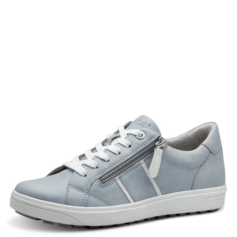 Jana Women’s Flat Sneakers Lace-Up with Zip, Sky, 5 UK - Image 1