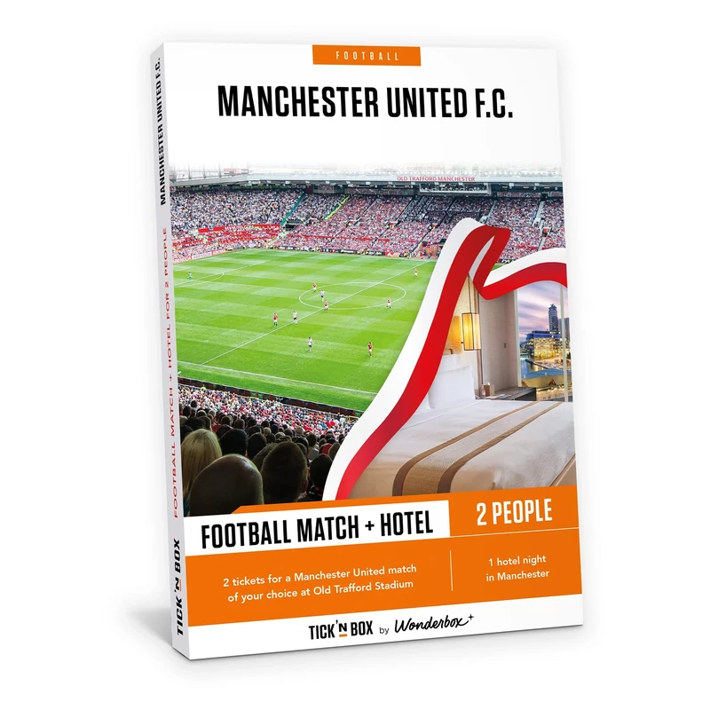 Tick&Box - Gift Box - Manchester United Match Stay for 2-1 night stay - Visit The Home of Football - Football Gift - Unique Experience for a true Manchester souvenir - Valid for 2 years