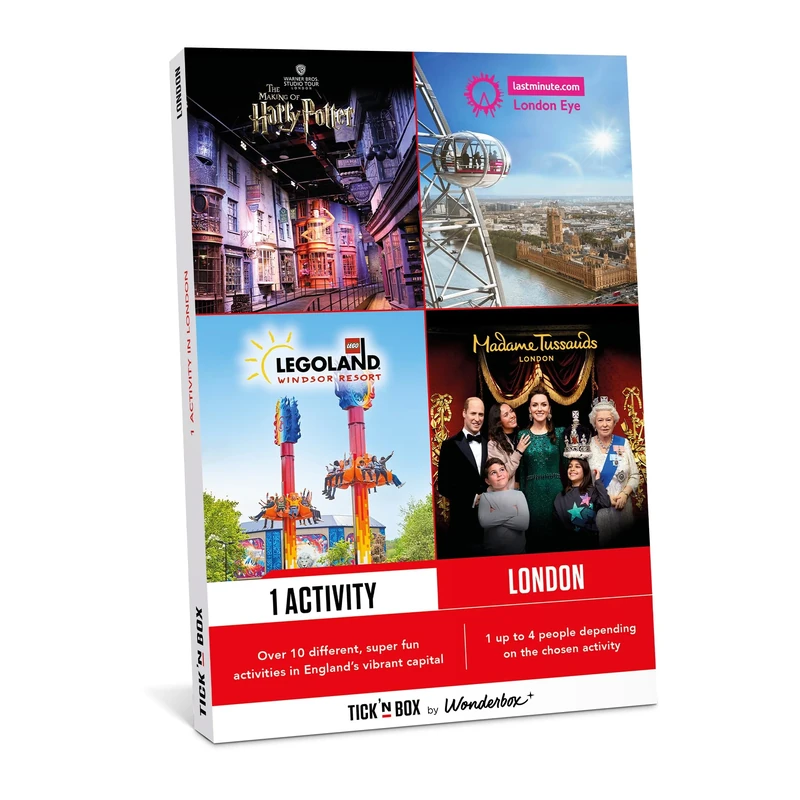 Tick&Box - Gift Box - Activity in London for 1 up to 4 people- Visit the capital of the UK - City Gift - Unique Experience for a true London souvenir - Valid for 2 years