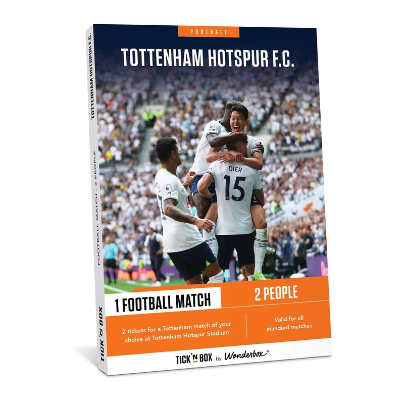 Tick&Box - Gift Box - Tottenham Match for 2 - Visit The Home of Football - Football Gift - Experience For SPURS Fans - Unique Experience for a true London souvenir - Valid for 2 years