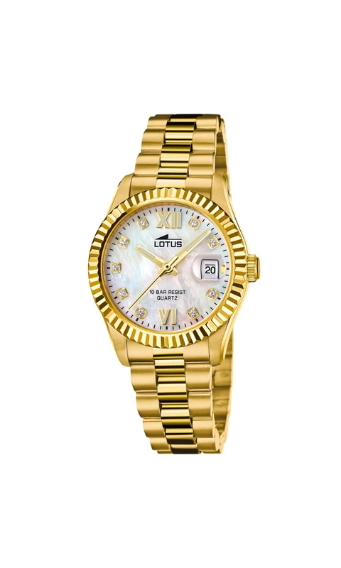 Lotus Ladies Gold PVD-Plated Steel Watch with Steel Bracelet 18932/1