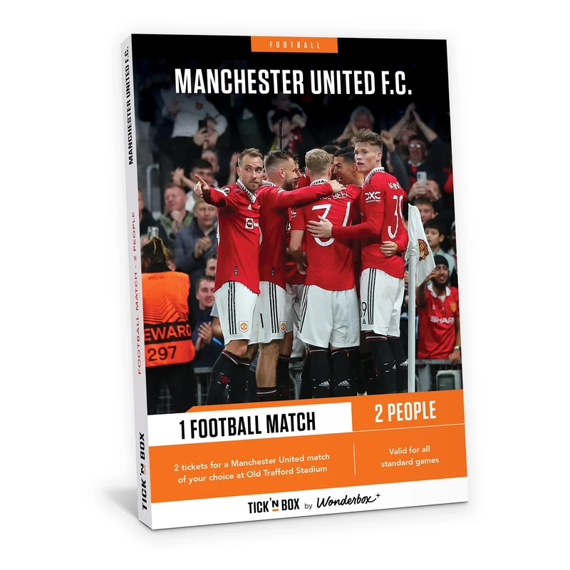 Tick&Box - Gift Box - Manchester United Match for 2 - Visit The Home of Football - Experience Gift For Football Fans - Unique Experience for a true Manchester souvenir - Valid for 2 years