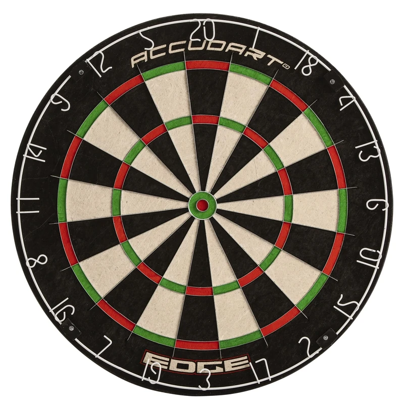 Accudart Edge Bristle Dartboard - Razor Thin Spider Wire Reduces Bounce Outs - Premium Brazilian Sisal - Advanced Metal Number Ring - Increased Playing Area - Super Thin Bullseye