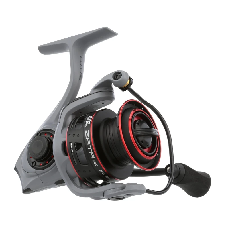 Abu Garcia Zata Size 3000 Spinning Fishing Reel, Machined Aluminum and Stainless Steel Construction, Right/Left Handle Position, Carbon Fiber Front Drag Drag System