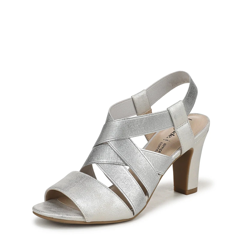 LifeStride Women's Charlotte Sandal, Silver, 4 UK