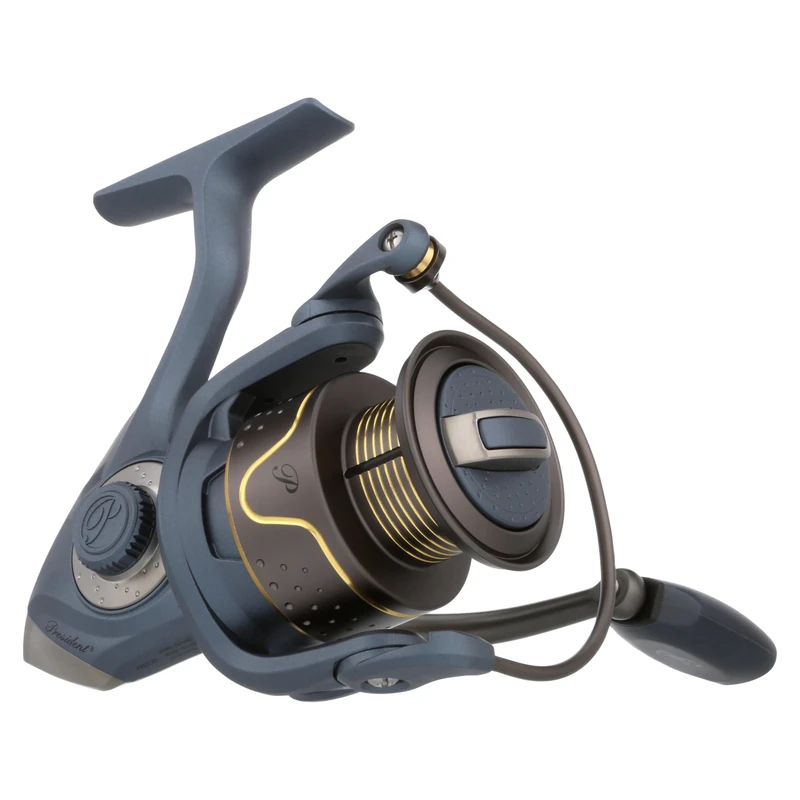 Pflueger President Spinning Fishing Reel, Size 35, 10 Stainless Steel Ball Bearing System, Sealed Oil Felt Front Drag, Lightweight Graphite Construction