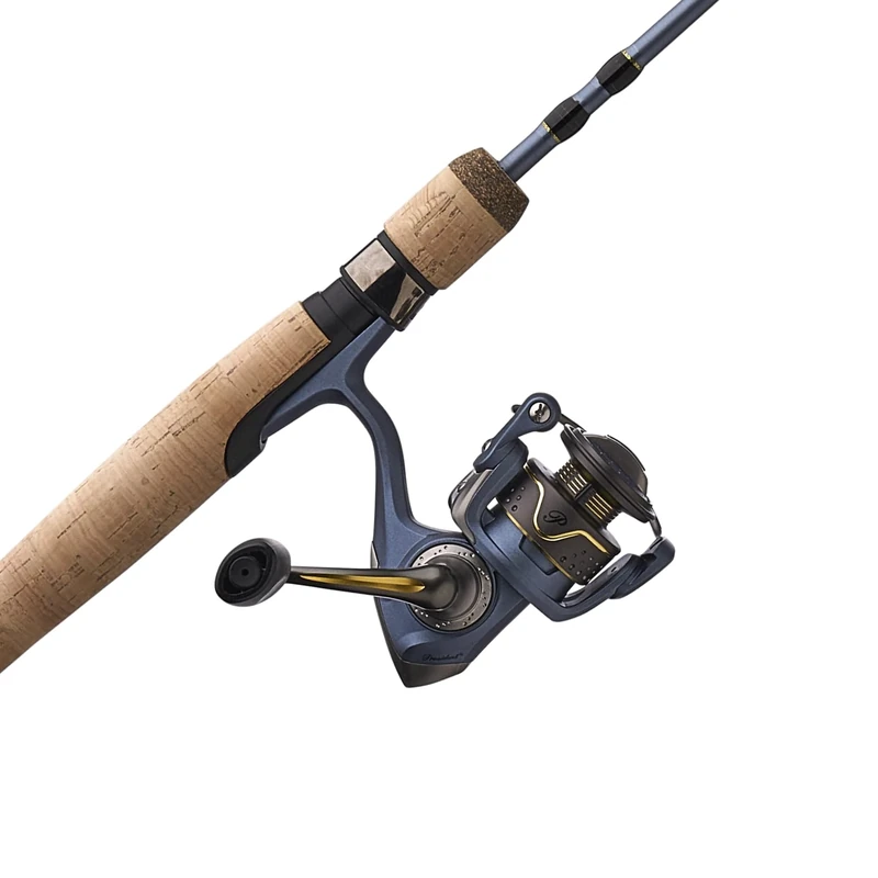Pflueger 6'6" President Spinning Reel and Rod Combo, Medium, 2-Piece Graphite Rod, Size 30 Reel, Aluminum Spool, (Blue)