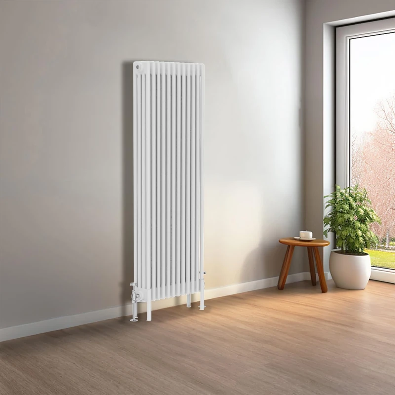 NRG Cast Iron Radiator Four Column 1500x560mm Gloss White Traditional Column Cast Iron Style Radiator Central Heating Radiator Perfect for Bathrooms, Kitchen, Living Room