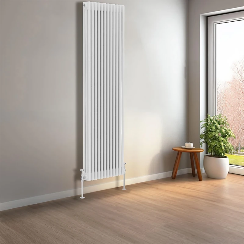 NRG Gloss White 1800 X 560 mm Vertical Traditional Column Cast Iron Style Radiator Central Heating Radiator Perfect for Bathrooms, Kitchen, Living Room 3 Column