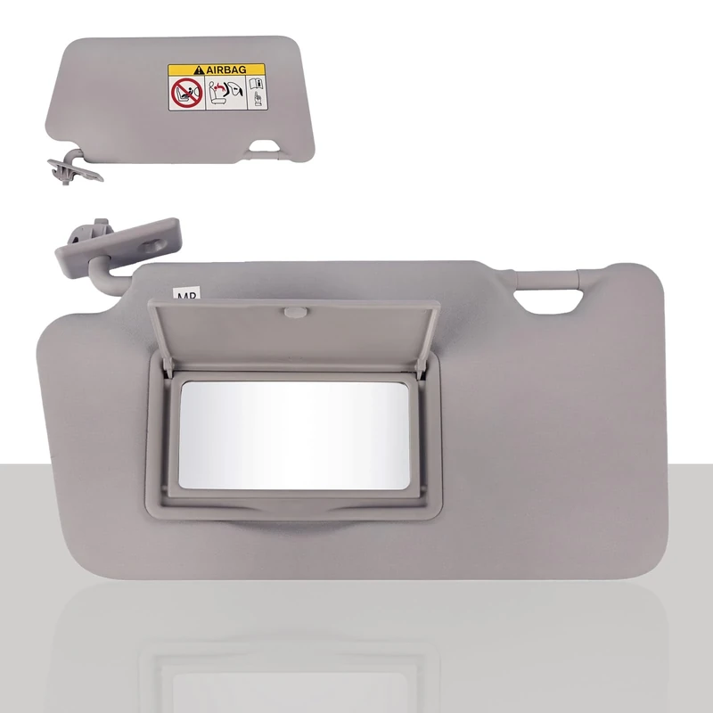 Magimaker Driver Side Sun Visor Fit for Nissan Versa 2013 2014 2015 2016 2017 2018 2019 Replace 96401-3WC0A Front Left | Sun Protection Shade | Makeup Mirror | Gray