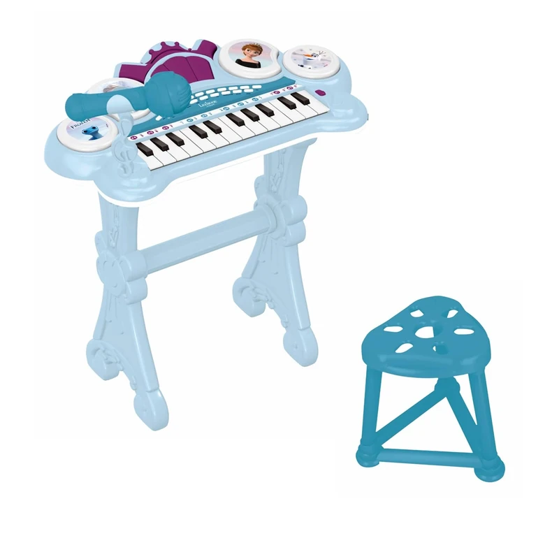 Lexibook, Frozen, Electronic keyboard with seat, microphone, MP3 player, sound effects, demo tunes, Blue/purple, K707FZ