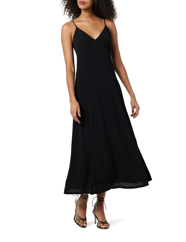 The Drop Women's Isa V-Neck Maxi Dress, Black, S