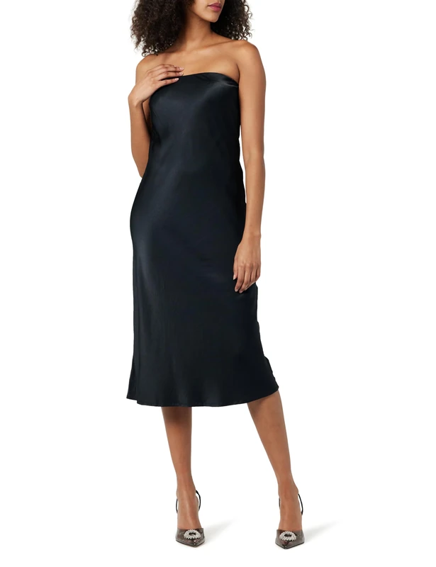 The Drop Women's Danica Strapless Midi Dress, Black, XL