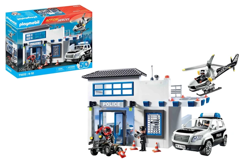 Playmobil 71602 Action Heroes: Police Station, large command centre with police helicopter and many exciting details, action-packed play sets suitable for children ages 4+