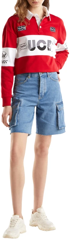United Colors of Benetton Women's Bermuda 4ipcd9017 Shorts, Blue, UK 14 - Image 1