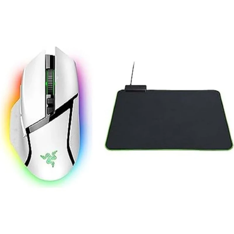 Razer Basilisk V3 Pro White + Goliathus Chroma Gaming Mouse Mat Combo