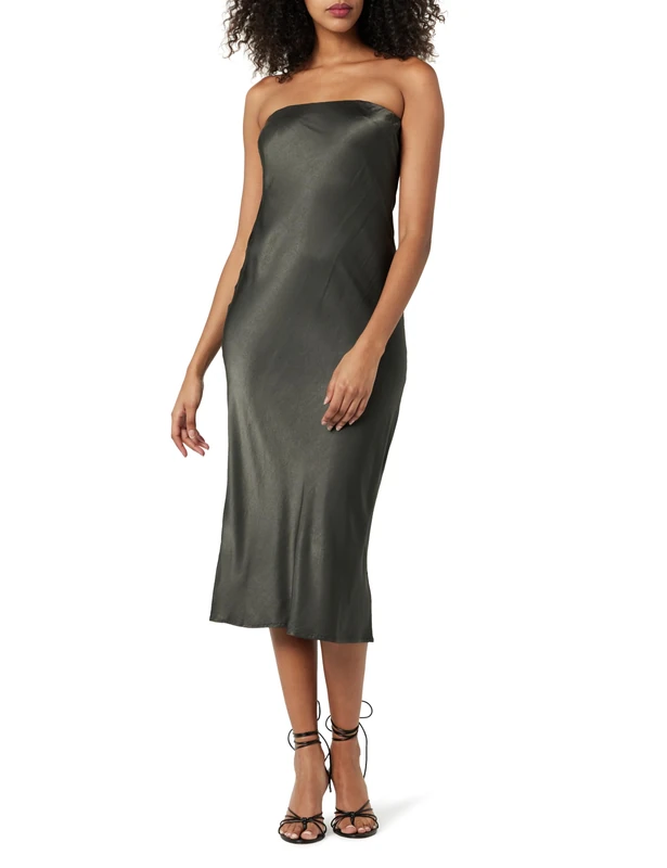 The Drop Women's Danica Strapless Midi Dress, Liquid Grey, M