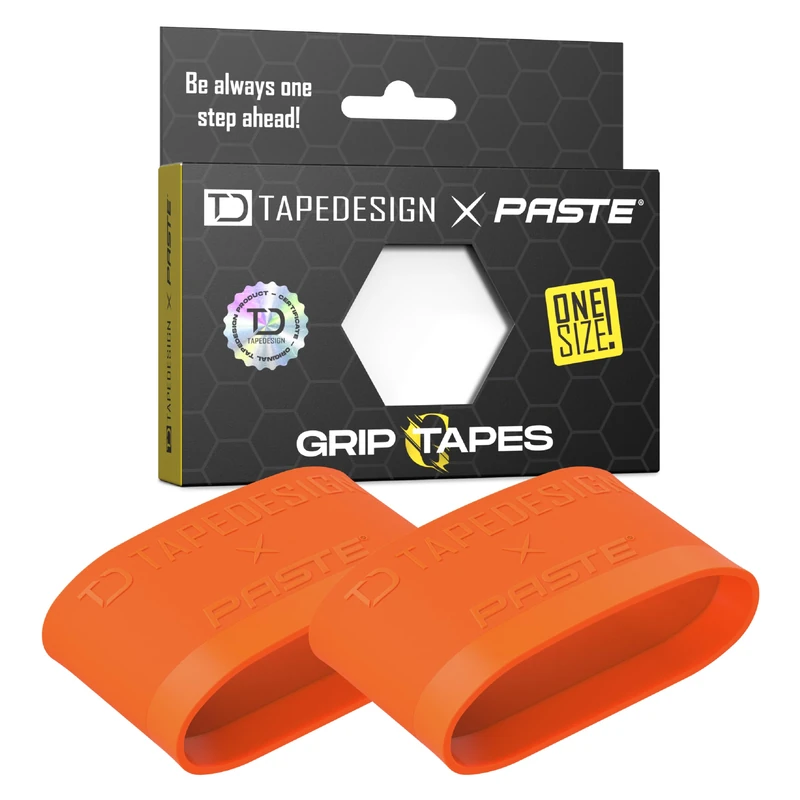 TAPEDESIGN Silicone Shin Pad Holder Grip Tapes Football Men Women Orange - Football Socks Support Tape - Image 1