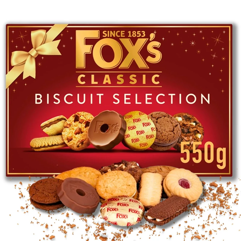 Fox's Fabulously 550g Luxury Biscuit Selection Box, Xmas Biscuit Gifts, Chocolate Biscuits, Cookies, Featuring Milk Chocolate Rounds, Viennese Fingers, Jam Creams