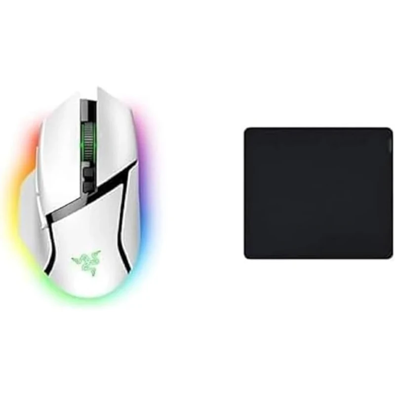 Razer Basilisk V3 Pro White + Gigantus V2 Large Gaming Mouse Mat Combo