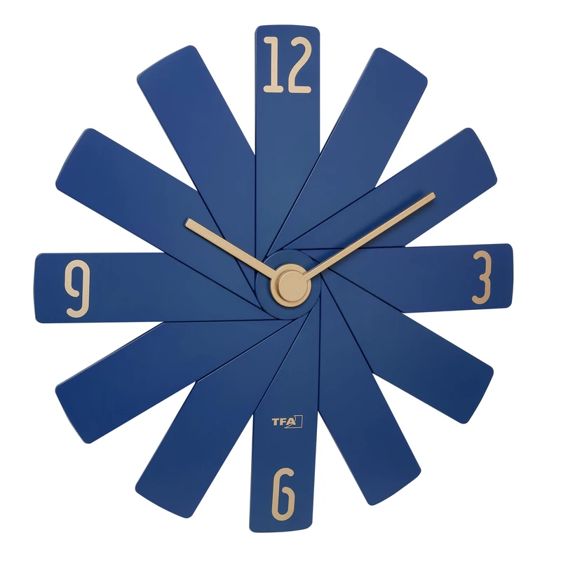 TFA Dostmann 60.3020.06 Analogue Wall Clock in The Box Silent Movement Exclusive for Design Snap Together Home Accessory Designer Clock with Video Instructions Gift Idea Blue