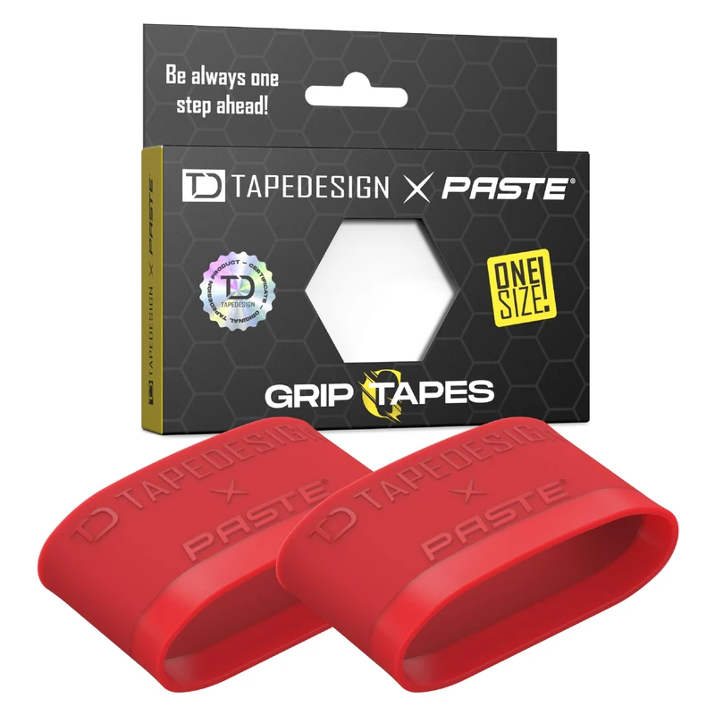 TAPEDESIGN Silicone Shin Pad Holder Grip Tapes Football Men Women Red - Football Socks Support Tape - Image 1