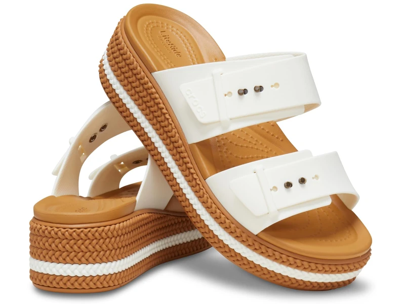 Crocs Women Sandal,Brooklyn Woven Buckle,Chalk,8 UK Women