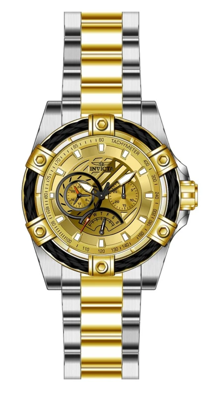 Invicta Bolt 46867 Men's Watch - Waterproof - Analogue - Quartz Movement - Stainless Steel with Gold dial - 52mm