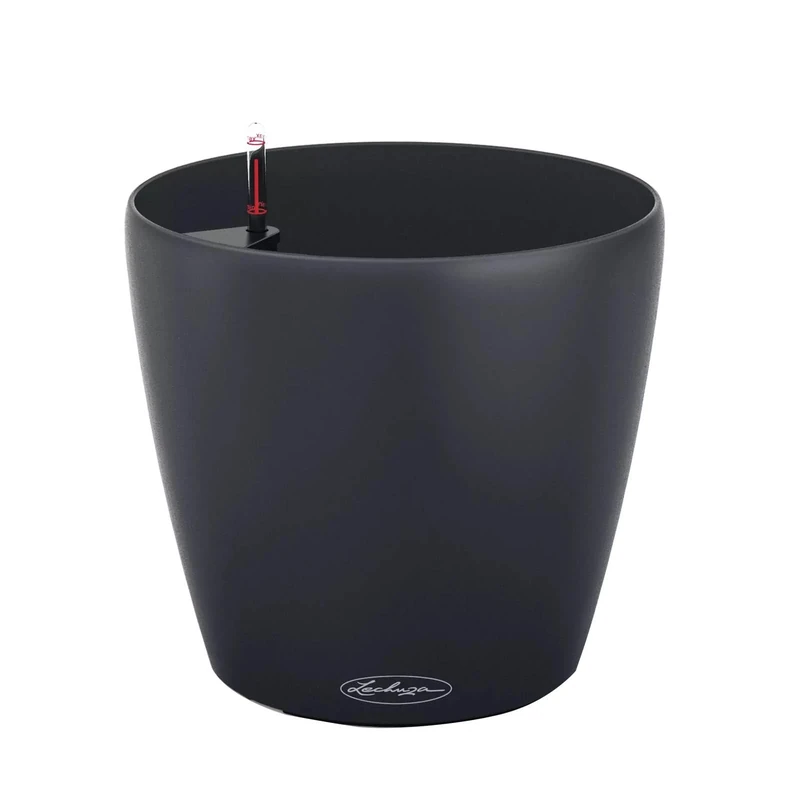 Lechuza - Classico Colour Eco 60 Planter Dark Grey | Planter with Watering System and Water Level Indicator | Made of 100% Recycled Plastic | Matte Surface | Diameter 60 x 55.5 cm | 18955