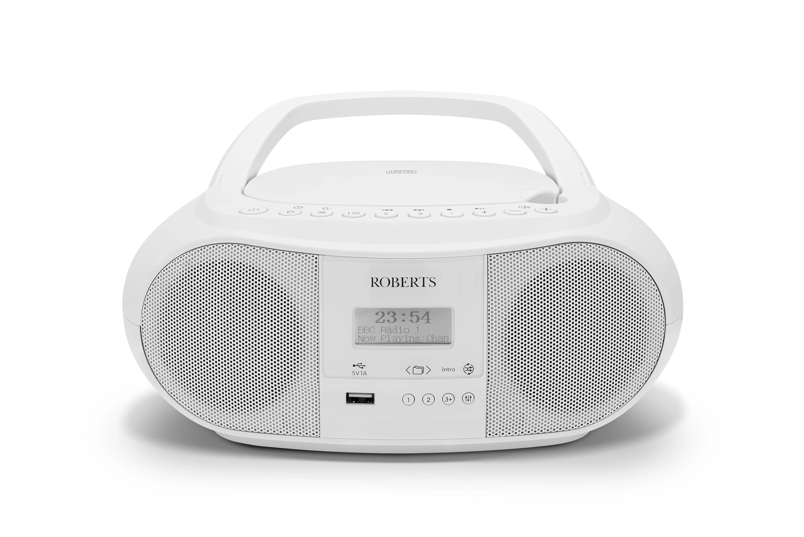 Roberts ZOOMBOX4 FM/DAB/DAB+ CD Boombox with Bluetooth, White