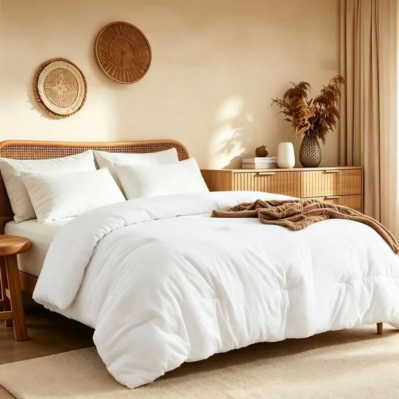 Quataly Oversized Queen Comforter Set Prewashed Lightweight Quilted Bedding, All Season Breathable Down Alternative Solid White Comforter (98"x98") with 2 Pillowcases