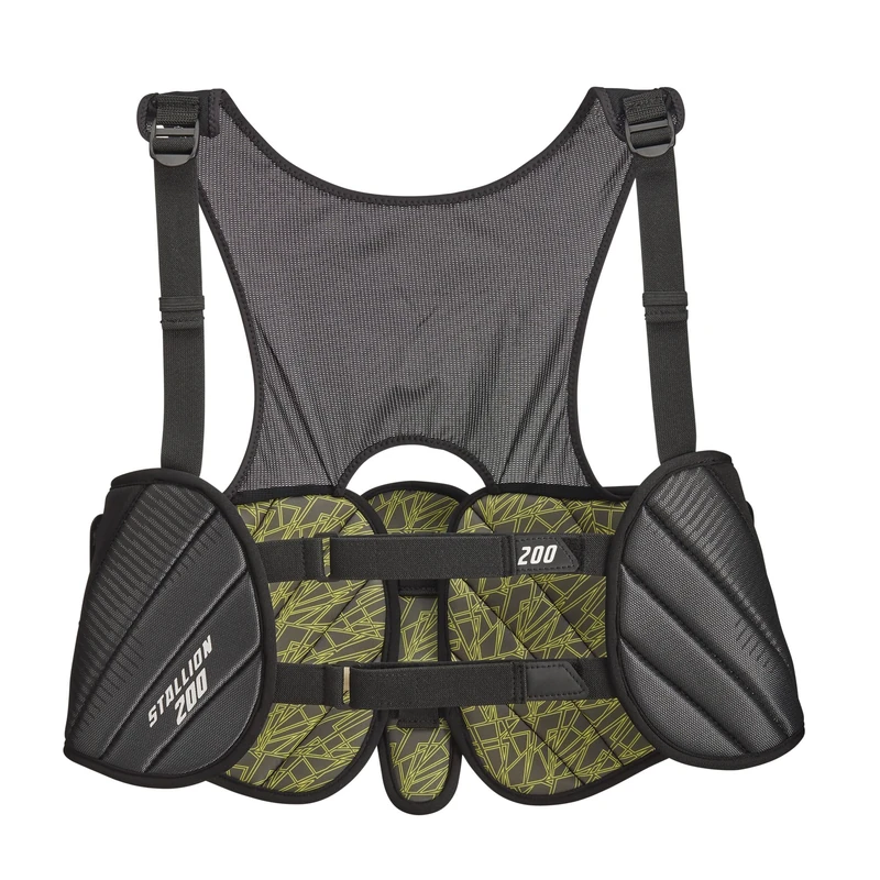 STX Boys Stallion 200 Lacrosse Rib Pads, Black/Grey, Small - Image 1