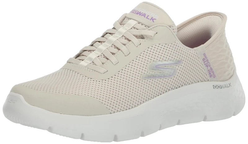 Skechers Women's Go Walk Flex Hands Free Slip-ins-Grand Entry Sneaker, Off-White, 8.5 Narrow
