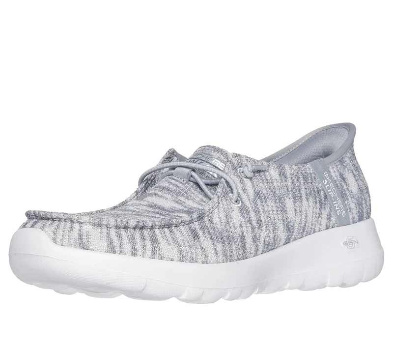 Skechers Women's Go Walk Joy Idalis Hands Free Slip-ins Sneaker, Light Gray, 8