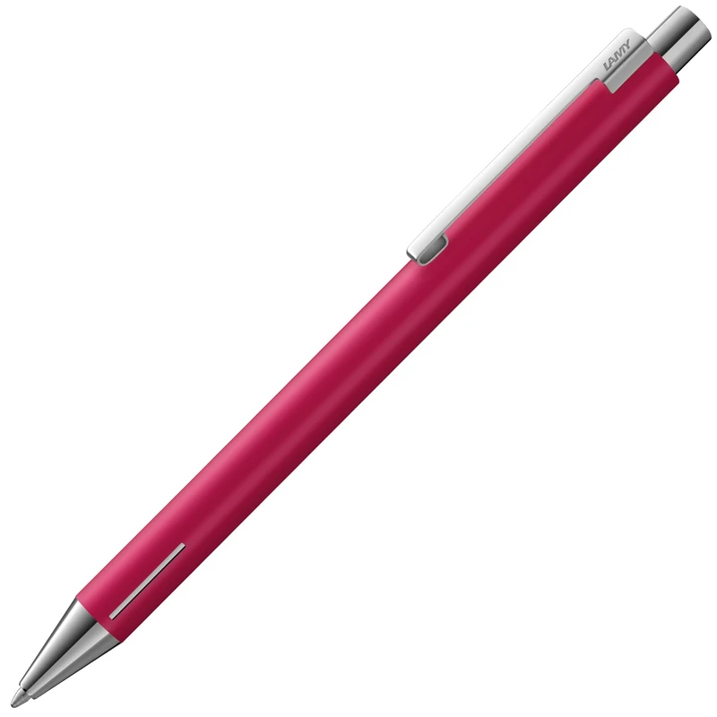 Lamy econ raspberry matt ballpoint pen - functional ballpoint pen with stainless steel body - curved clip & innovative grip zone - incl. large capacity refill M 16 in line width M in black