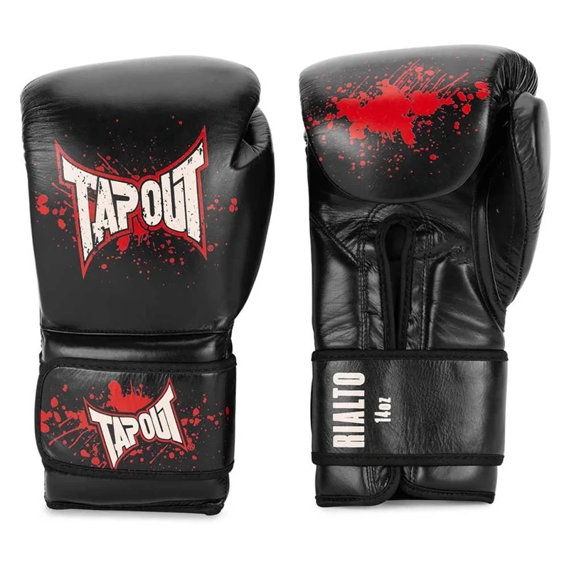 Tapout RIALTO 960006 Leather Boxing Gloves 1 Pair Black/Ecru/Red 14 oz