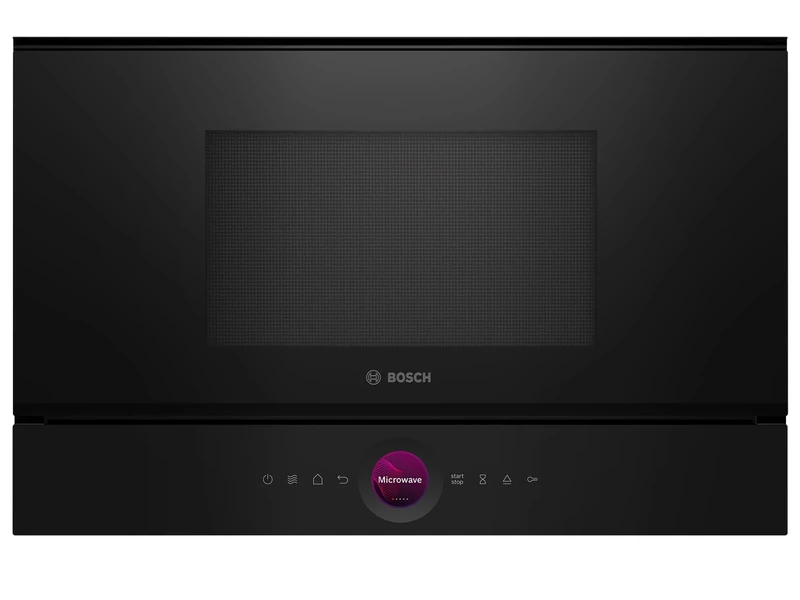 Bosch BEL7321B1, Series 8 Einabu Microwave, Black, 38 x 60 cm, 900 W, Door Stop Left AutoPilot 10 with 10 Automatic Programs, Cleaning Support, TFT Touch Display, LED Lighting