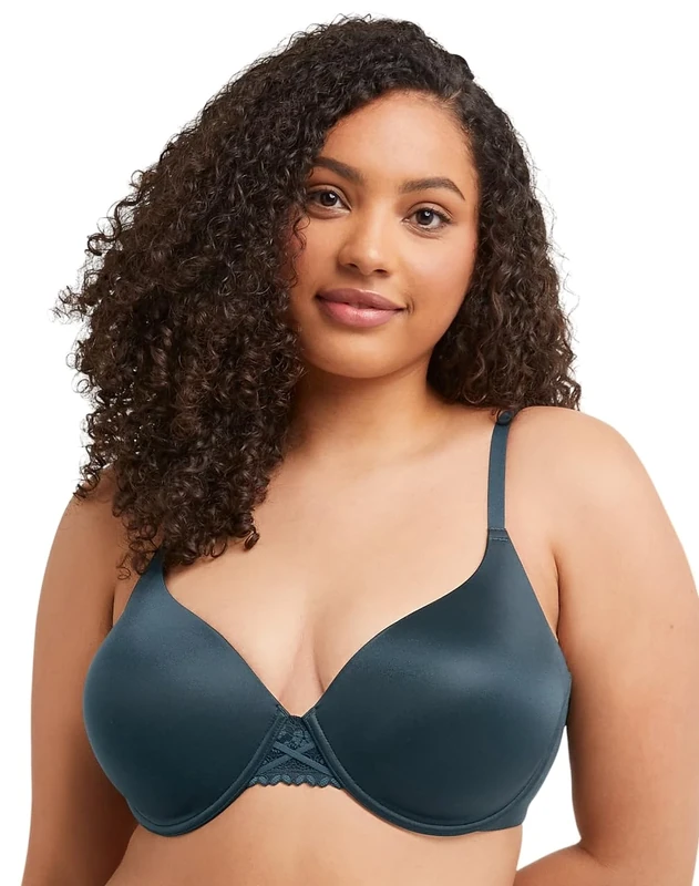 Maidenform DreamWire Underwire Bra, No-Poke Push-Up Bra, Moderate Coverage, Convertible T-Shirt Bra, Urchin Teal, 34B