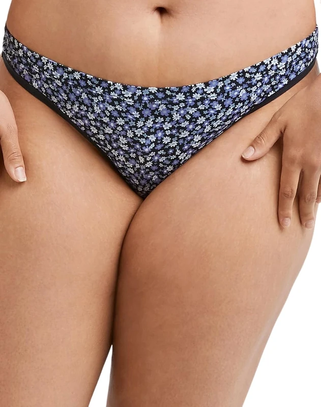 Maidenform Women's M Seamless Thong 3 Pack, Black Charming Ditsy, 5 - Image 1