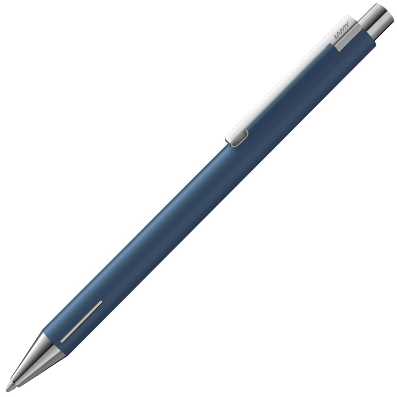 Lamy econ indigo matt ballpoint pen - functional ballpoint pen with stainless steel body - curved clip & innovative grip zone - incl. large capacity refill M 16 in line width M in black