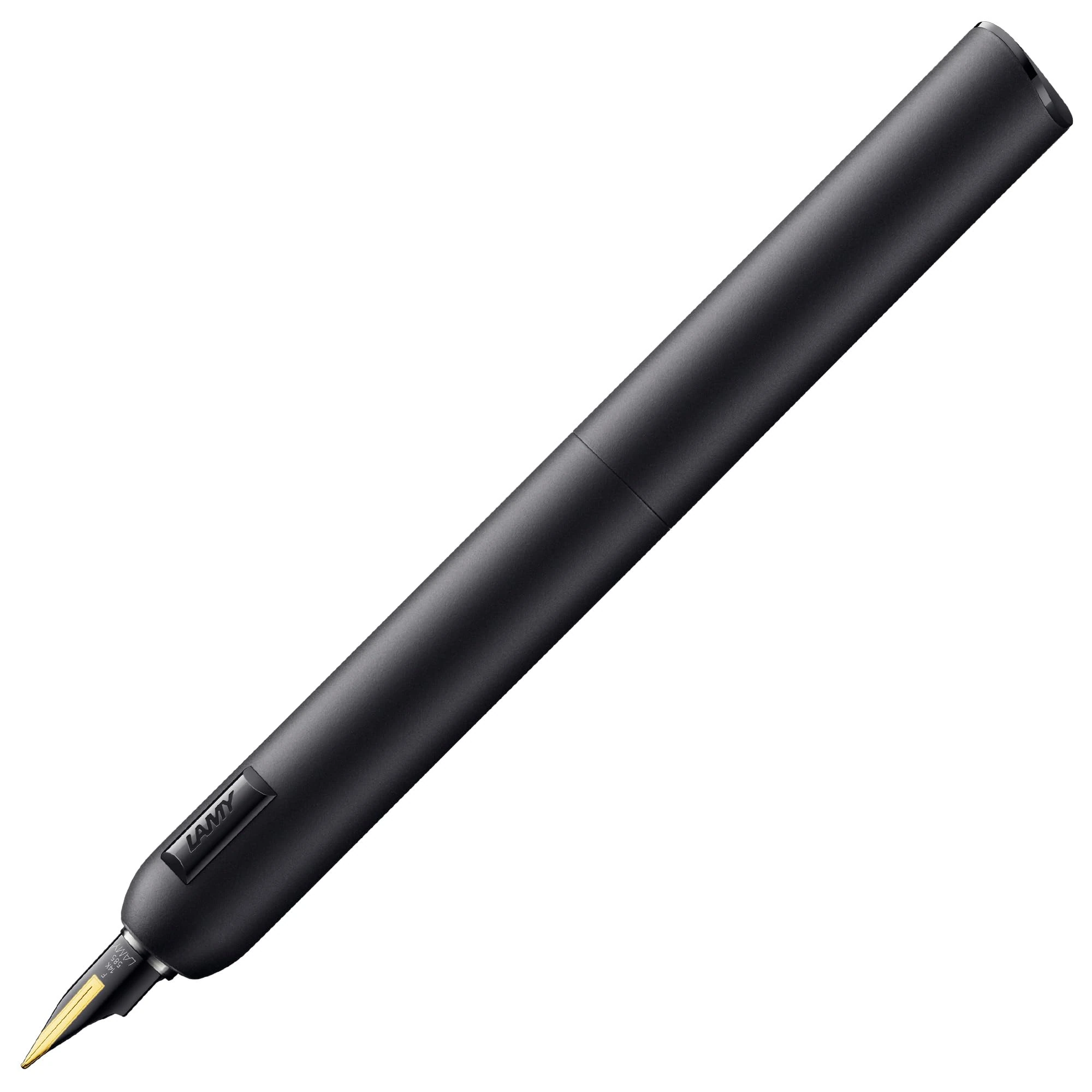 Lamy Dialog cc Fountain Pen 081 in Matte Black Lacquer Finish with Twist Mechanism 14 Carat Bi-Colour Rose Gold Nib in F Includes 5 Packs of T 10 Blue Cartridge Converter Z 27 and Leather Case