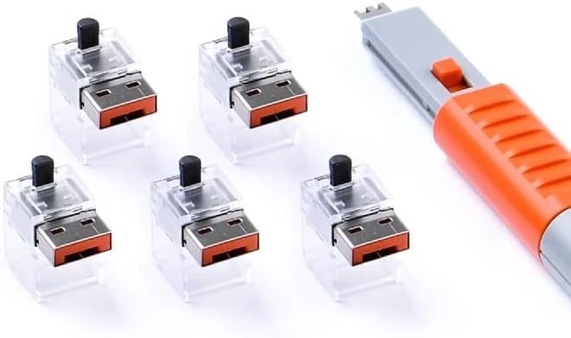 SmartKeeper Essential / 5 x LAN Cable Locks with 1 x Lock Key Basic/Orange - Image 1