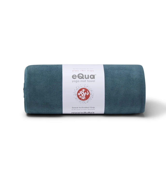 Manduka eQua Yoga Mat Towel - Quick Drying Microfiber, Lightweight, Easy for Travel, Use in Hot Yoga, Vinyasa and Power, 72 Inch (182cm), Sage Solid