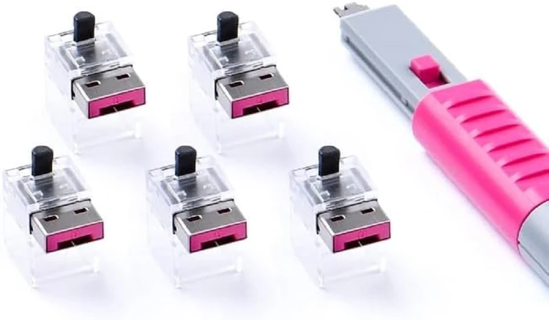 SmartKeeper Essential / 5 x LAN Cable Locks with 1 x Lock Key Basic/Pink - Image 1