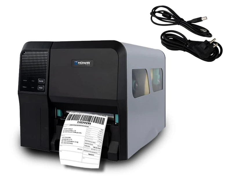 HDWR Professional Industrial Label Printer with LAN, Thermal or Thermal-transfer Printing Methods, Perfect for Business, Printing barcodes, QR codes and more, OPrint-IA200PN (+Peeler)