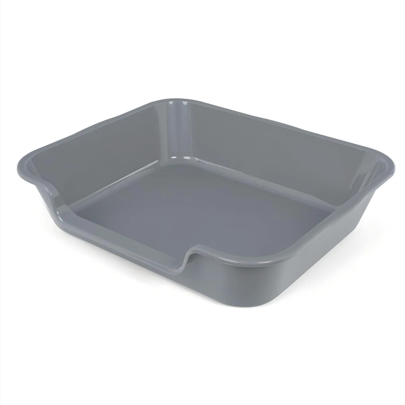 Ying Tutu Extra Large Cat Litter Box, ABS Material, Low Entry, Senior & Multi-Cat, Grey, 24"L x 20"W