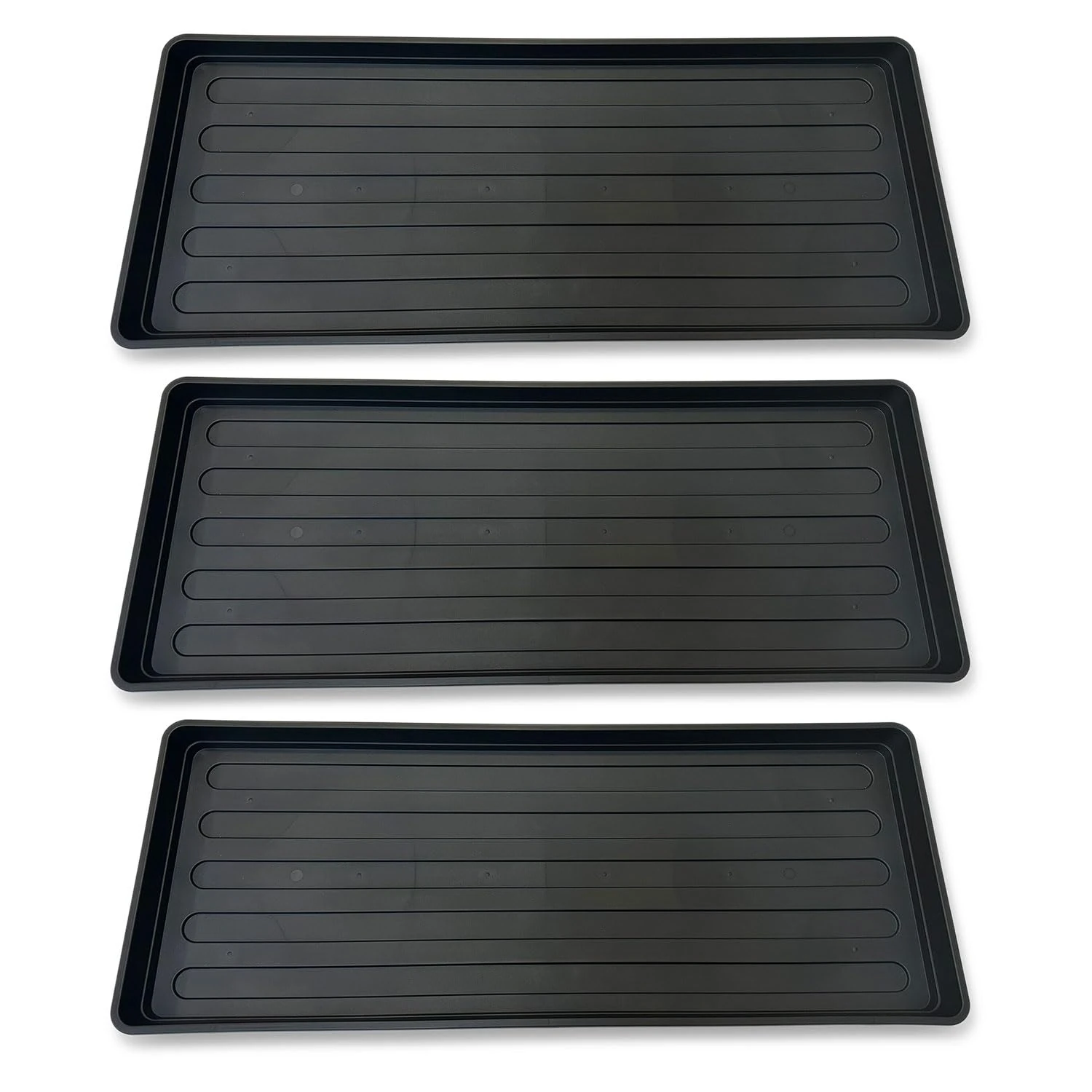 EarlyGrow 3-Pack Grow Bag Tray 100cm x 40cm Garden Plant Watering Indoor, Outdoor, Greenhouse for Tomatoes, Fruits and Vegetables, and Boots, Litter or Oil Tray